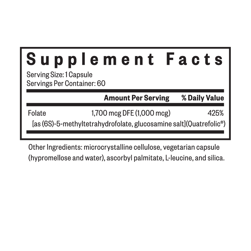 L Methylfolate 1,000mcg 60 capsules - Seeking Health Australia - Image 3