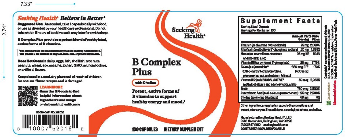 B Complex Plus 100 capsules - Seeking Health Australia - Image 3