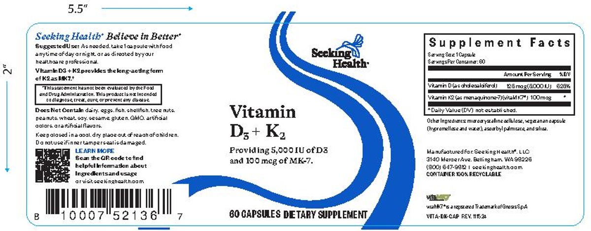 Vitamin D3 + K2 - 60 capsules Seeking Health Australia. - Image 3