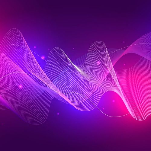 Frequency waves with pink and purple background