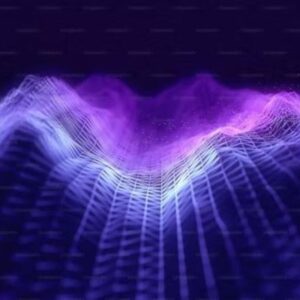 Frequency waves with pink and purple background