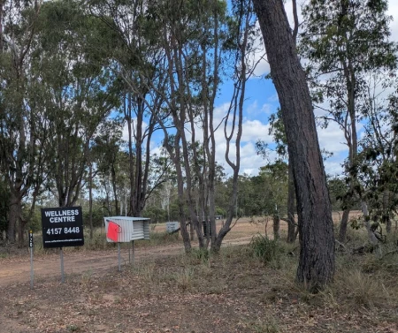 Looking in at the property where the Wellness Centre for Healing Therapies is located